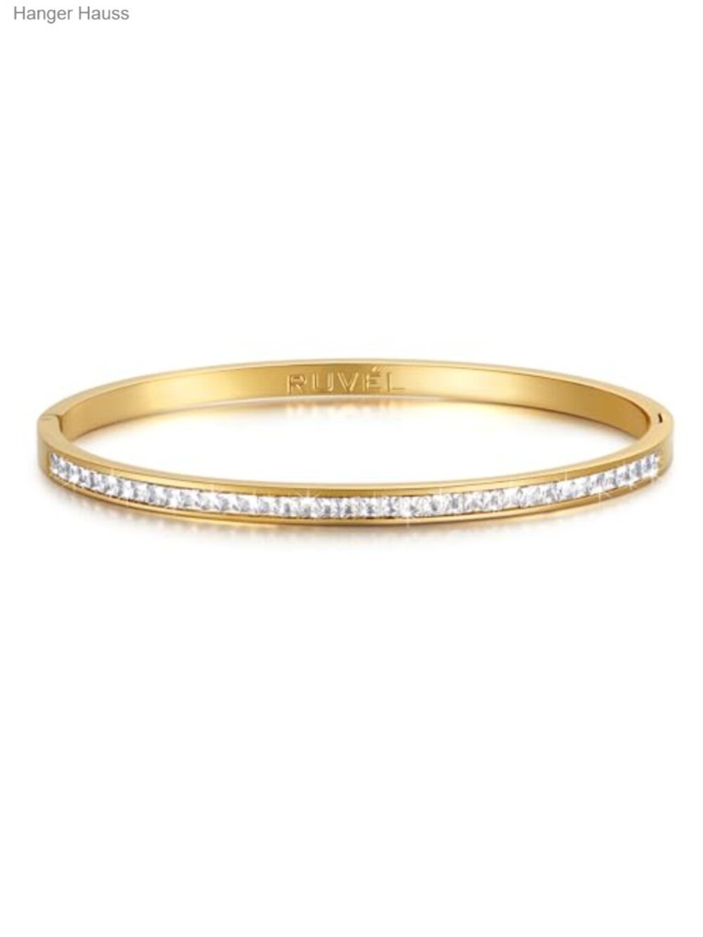18K PVD Gold Plated Cubic Zirconia Bangle Bracelet